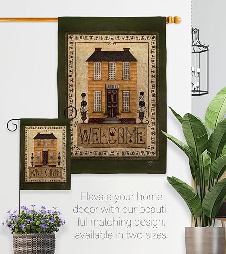 Miniatura 8 de Breeze Decor Bandera de bienvenida para el jardín de la casa amarilla, diseño de granja primitiva, granero occidental, rústico, vaquero, rural,