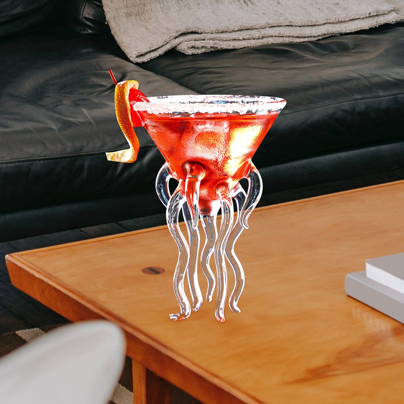 Homoyoyo Set 2pezzi Bicchieri da Cocktail Particolari in Vetro a Forma di Polpo Bicchiere da Cocktail la Casa Design Originale e Funzionale per Party Margarita