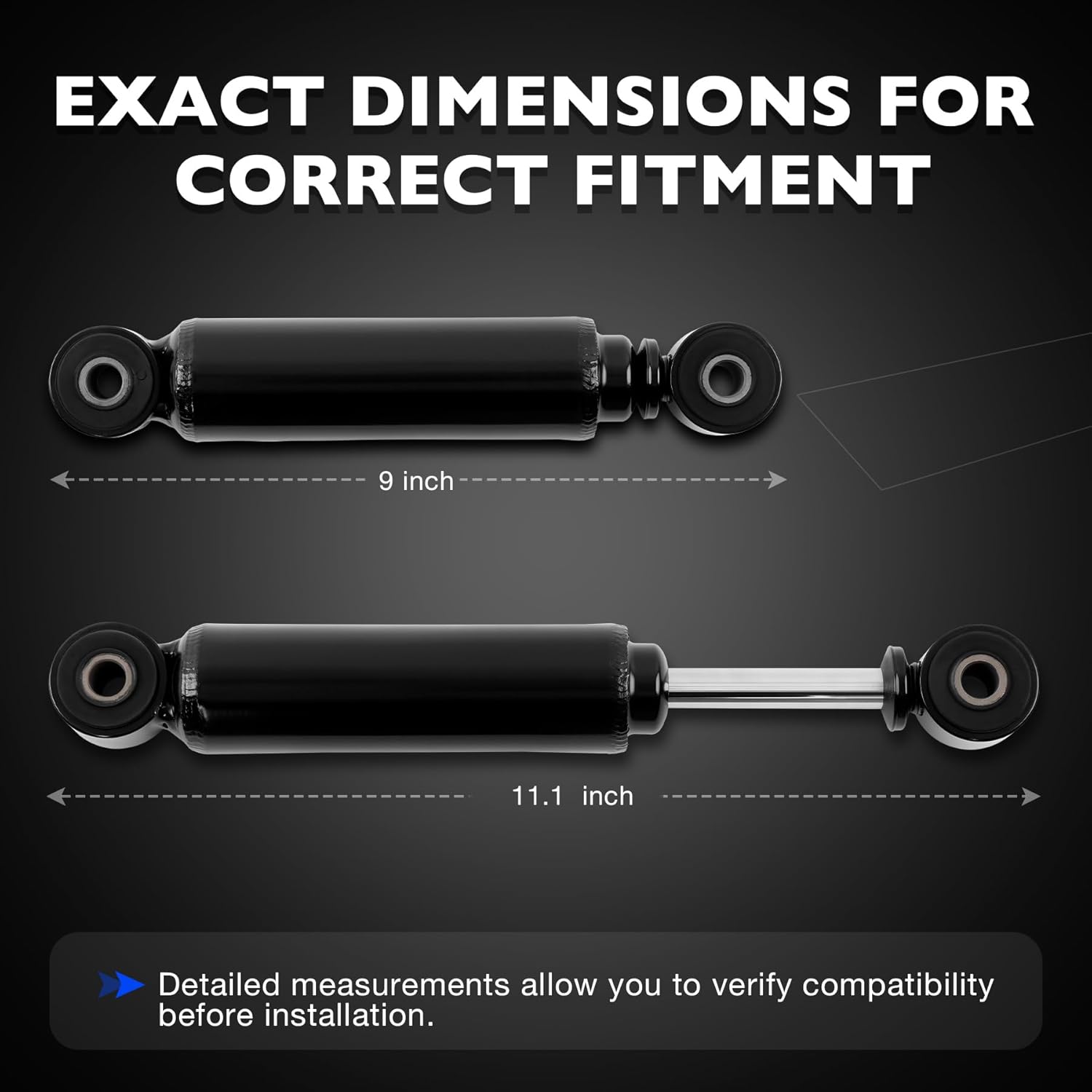 Front Shock Absorbers for Club Car DS 1981–2011 G&E, Club Car Precedent 2004-Up, Golf Cart Front Shocks, OE 1010991 1014235 102588601 (2 Pack)