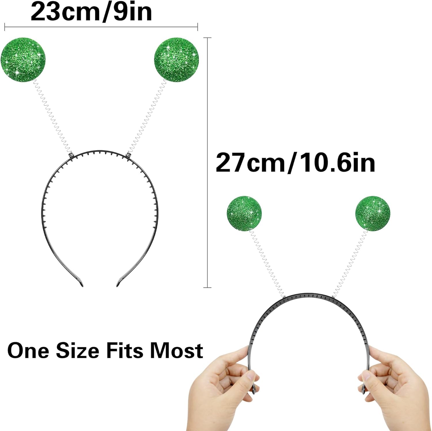 MUKOSEL Alien Headband with Glitter, Green Martian Alien Antenna Headband, Alien Costume Accessories for Women Adults Halloween Cosplay Costume Theme Party - Image 6