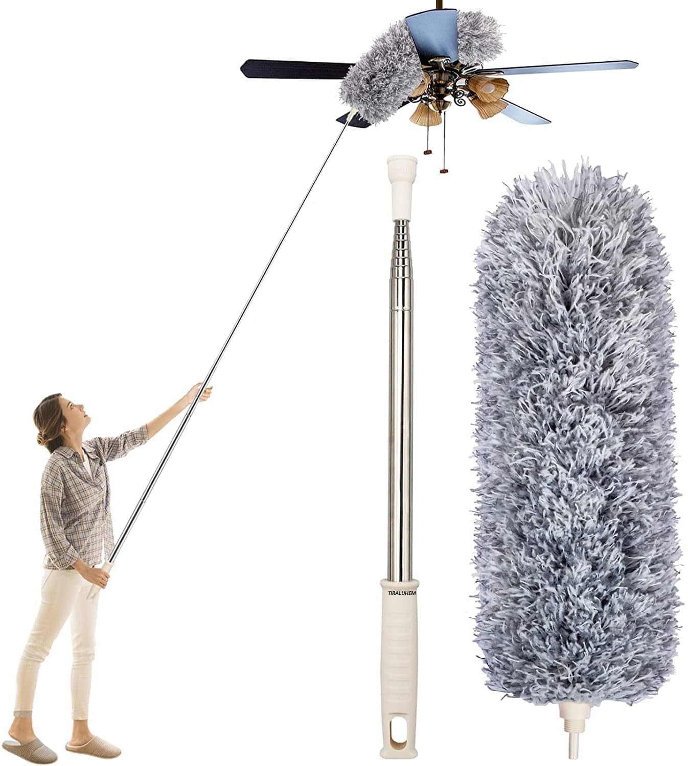 See full amazon price history chart for YANPRISH Microfiber Feather Duster Bendable & Extendable Fan Cleaning Duster with 100 inches Expandable Pole Handle Washable Duster for High Ceiling Fans, Window Blinds, Furniture (Micro Fiber MOP) YANPRISH Microfiber Feather Duster Bendable & Extendable Fan Cleaning Duster with 100 inches Expandable Pole Handle Washable Duster for High Ceiling Fans, Window Blinds, Furniture (Micro Fiber MOP) (B0D2RXW7D6) Amazon Price History, Amazon Price Tracker
