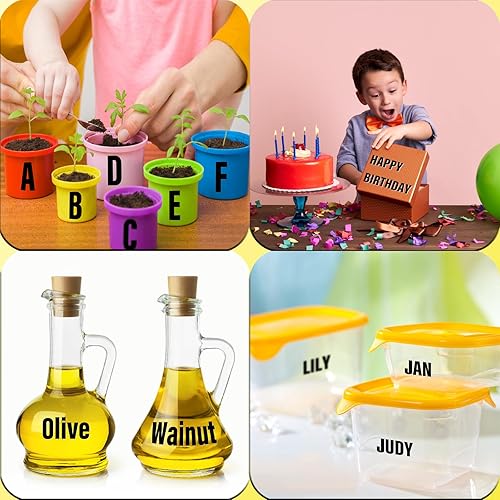 Vista 100 de Calcomanías de letras, 300 piezas, 30 hojas, vinilo autoadhesivo, impermeable, números de buzón, alfabeto para buzón, ventana, puerta, letrero, Negro