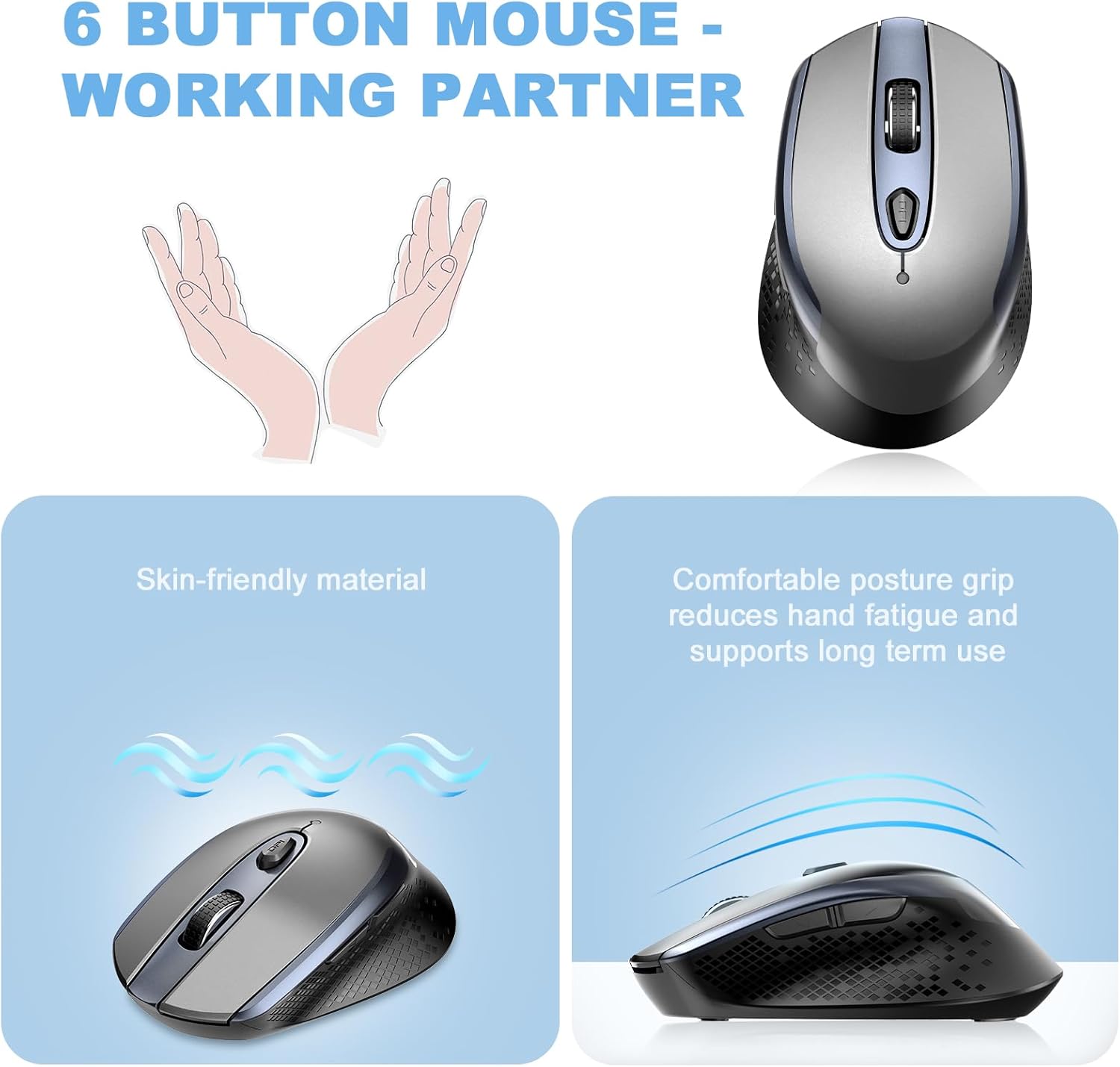 cimetech Wireless Mouse showing 6-button layout