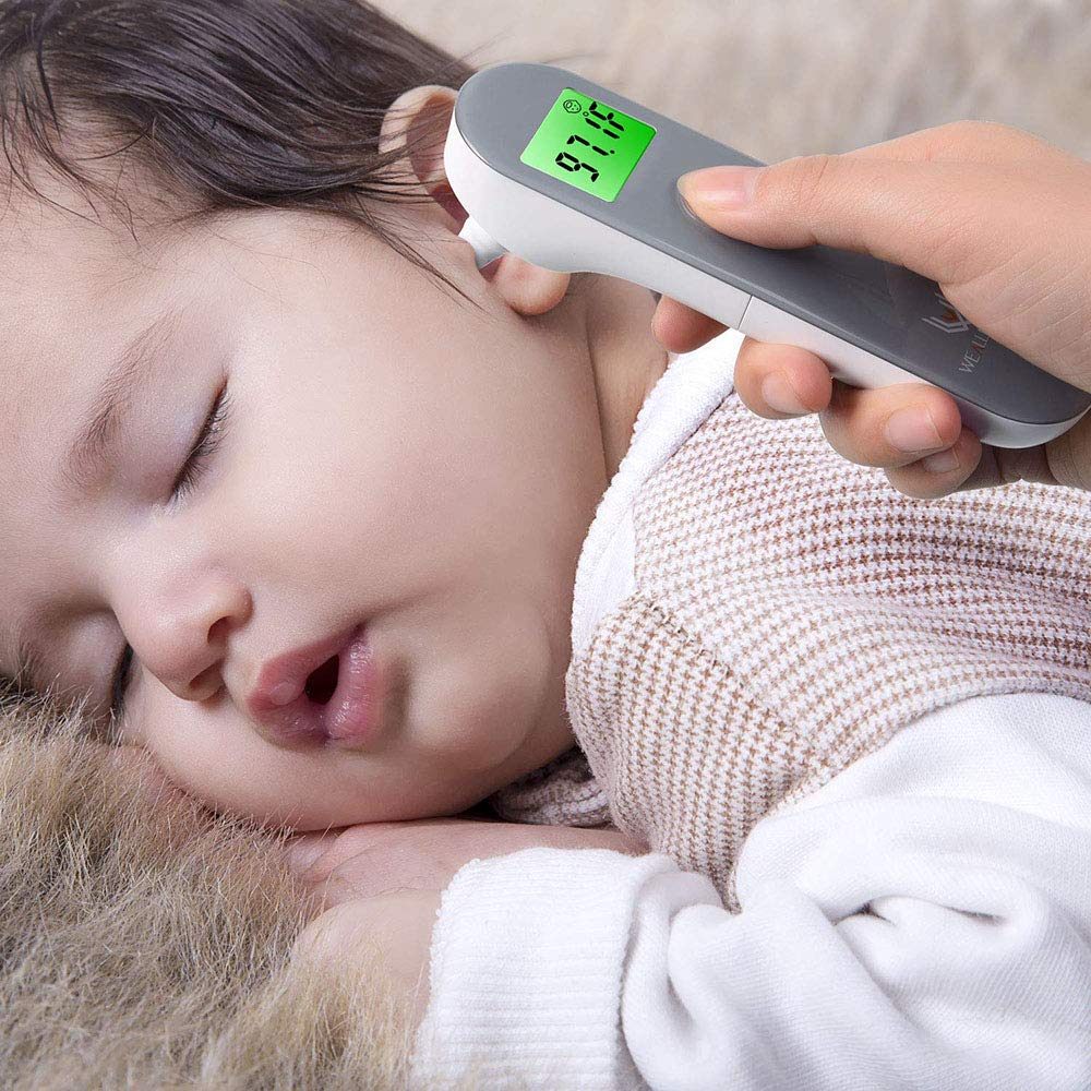 La Fiebre del Cuerpo del Oído Termómetro Digital por Infrarrojos Y La Frente 2 En 1 para Adultos, Bebé, Niño Y Kid Sin Contacto