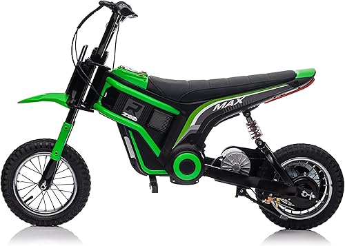 Miniatura 3 de Motocicleta eléctrica para niños motocicleta de motocross de 24 V - Bicicleta de calle todoterreno con pilas para edades de 8 a 12 años, 2
