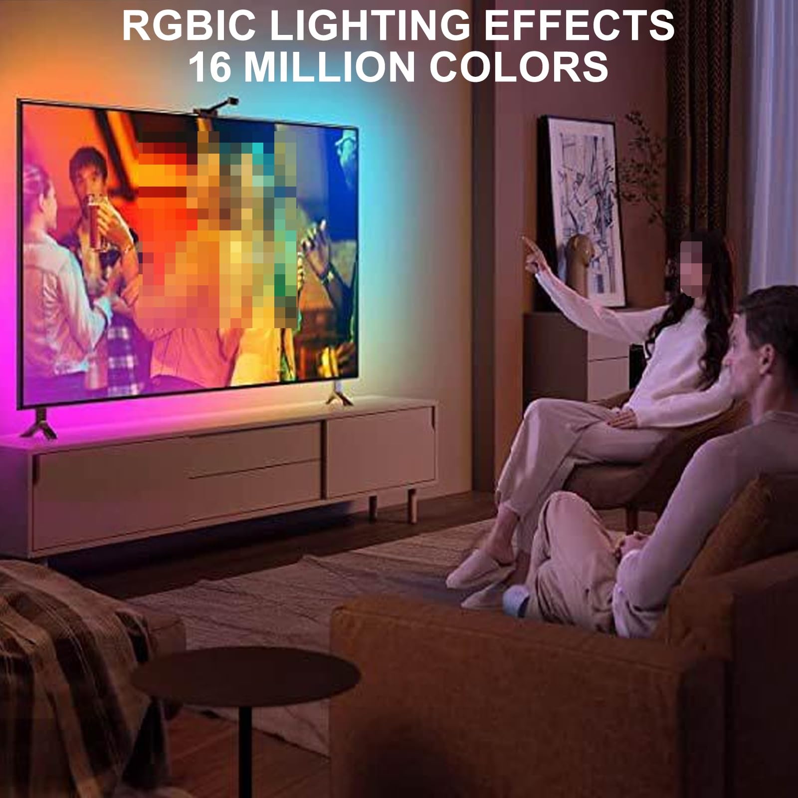 Luci A Led Selezionabili A Colori Per TV, Retroilluminazione TV Sincronizzata Con Lo Schermo 3,8 M Adatto Per TV Da 55-75 Pollici Riduce L'affaticamento Camera Da Letto, Illuminazione D'atmosfera