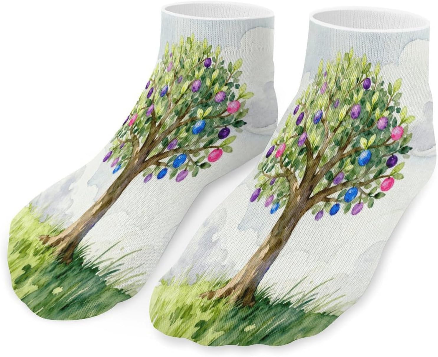 Apple Tree Crew Sock for Men Women Funny Novelty Socks Athletic Ankle Socks Comfort Soft Low Cut Tab Sock 5 Pairs