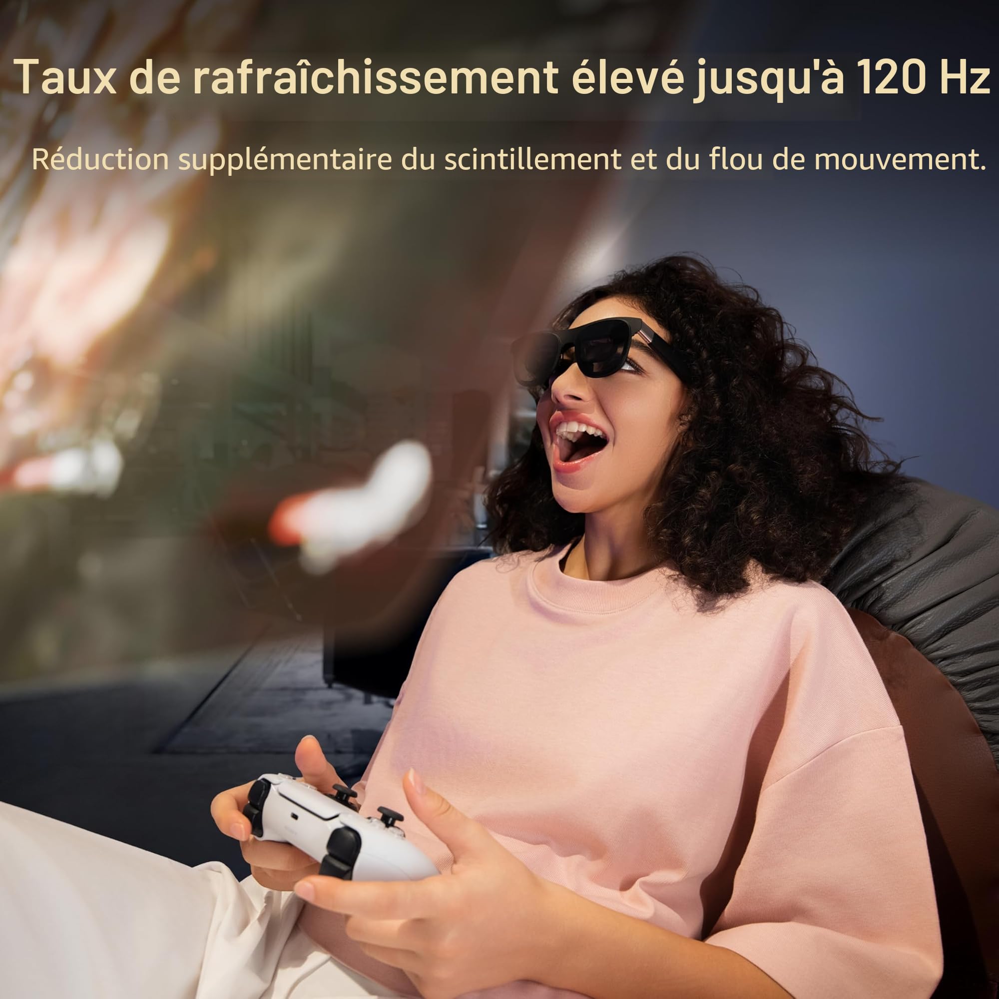 XREAL One AR Lunettes avec Puce X1, Native 3 DoF, 147" 50°FOV 120Hz Display, Audio Renommé, Compatibles iPhone 17/16/15, Steam Deck, ROG, Mac, PC, Android&iOS