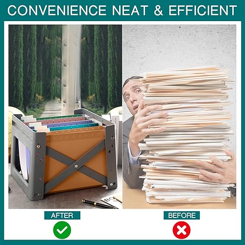 Miniatura 5 de Yaomiao Paquete de 36 carpetas colgantes de tamaño carta expandibles con carpetas de archivos colgantes de expansión de 1 pulgada para archivador,