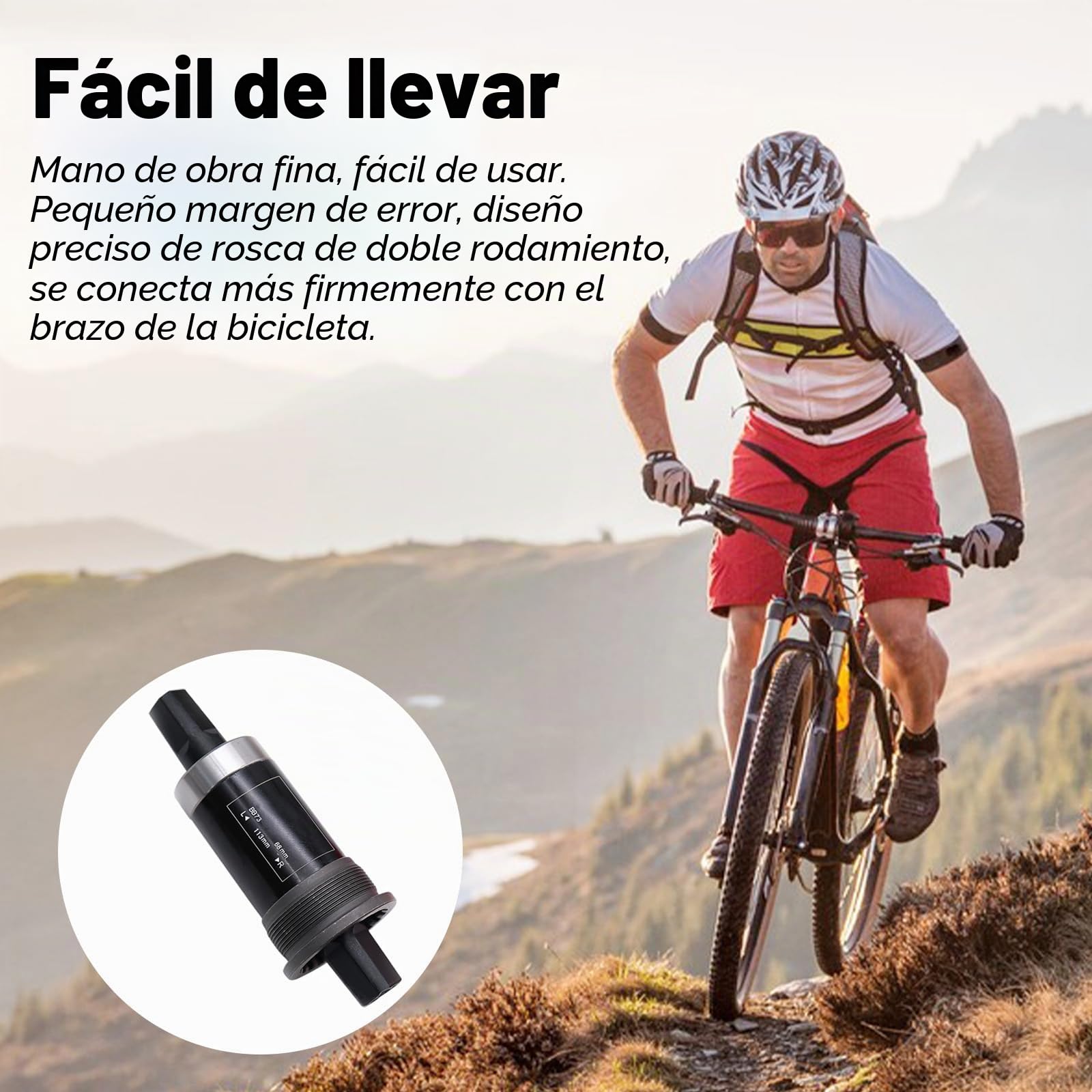 Soporte De Pedalier Bicicleta BSA 68 mm Cuadrado Caja Pedalier Eje Bicicleta Bielas Accesorios
