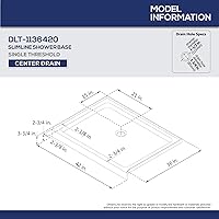 Vista 40 de DreamLine SlimLine DLT-1134420-22 - Base de ducha con drenaje central de 34 pulgadas de profundidad x 42 pulgadas de ancho x 2 3/4 pulgadas de alto