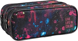 Tilibra - Estojo Duplo Grande Académie Splashes Preto