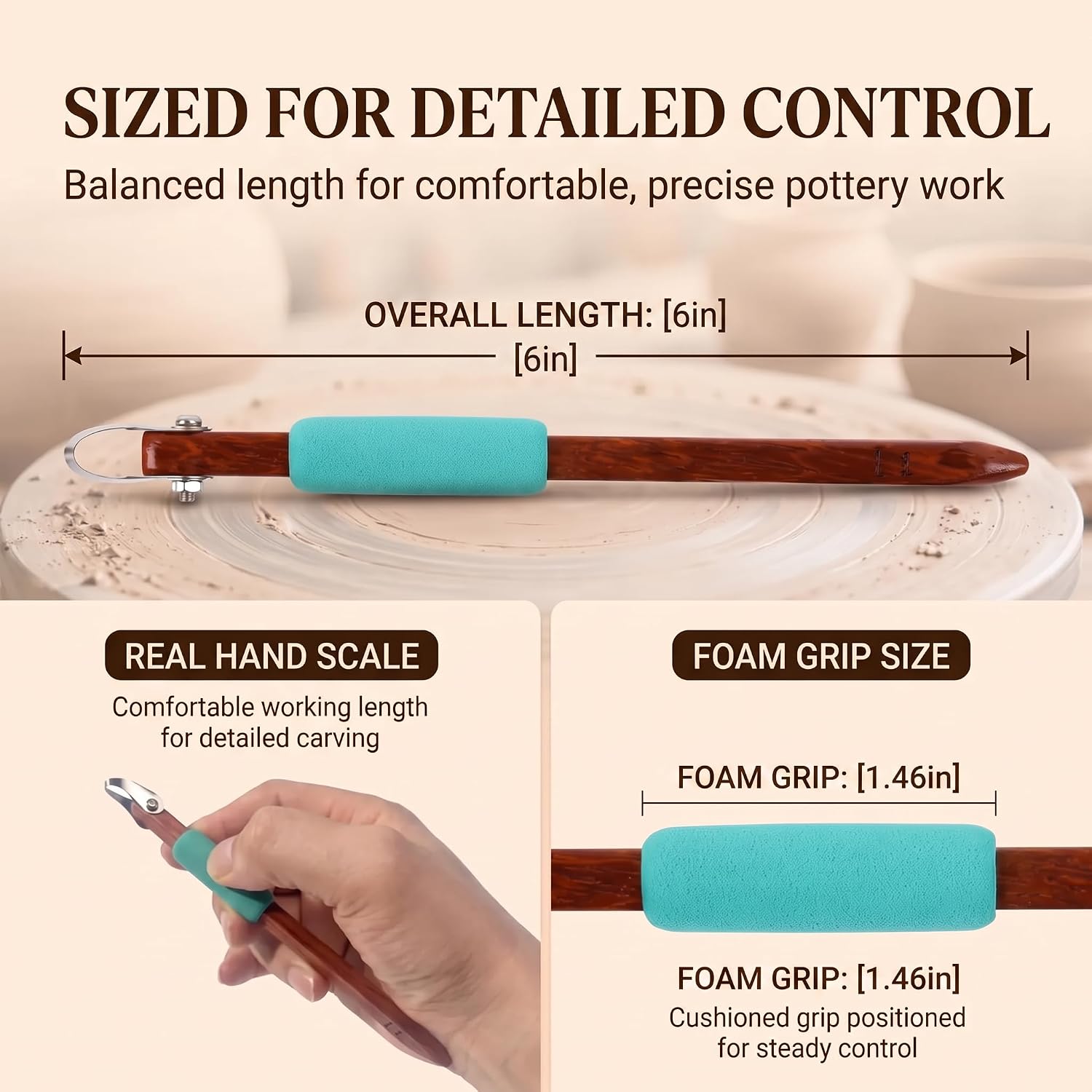 Pottery Carving Tools: 4-Piece Clay Sgraffito Tool Set