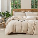 Duvet Cover Queen Floral - 3 Piece 100% Cotton Yellow & Red Floral Fresh Design 4 Corner Ties & Zipper Closure, Soft Breathable & Comfy Bedding (Queen Size)