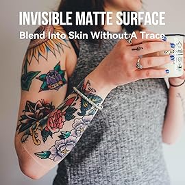 Pamiou Ultra-Thin Second Skin Tattoo Cover Up Patch 8 Inch x 2 Yards, 0.01mm Invisible Matte Tattoo Aftercare Bandage Wrap, Waterproof, Latex-Free, Protective Wrap for Skin Recovery