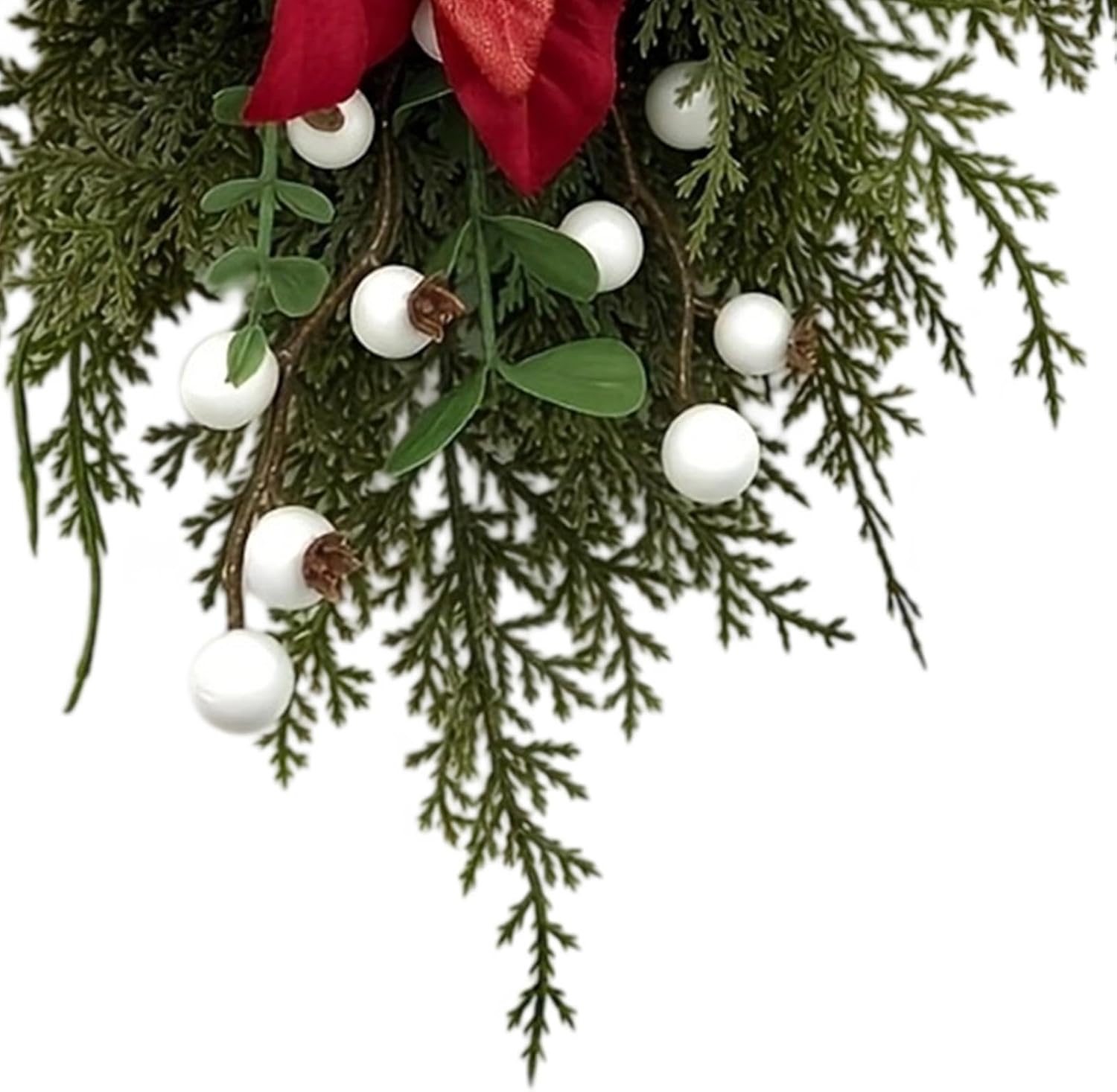 Christmas Swag - Artificial Farmhouse Pine Needles, Realistic Holiday Green