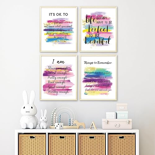Miniatura 4 de Decoración de pared de afirmaciones positivas, póster inspirador rosa para la oficina en casa, dormitorio, baño, citas motivacionales, regalos para