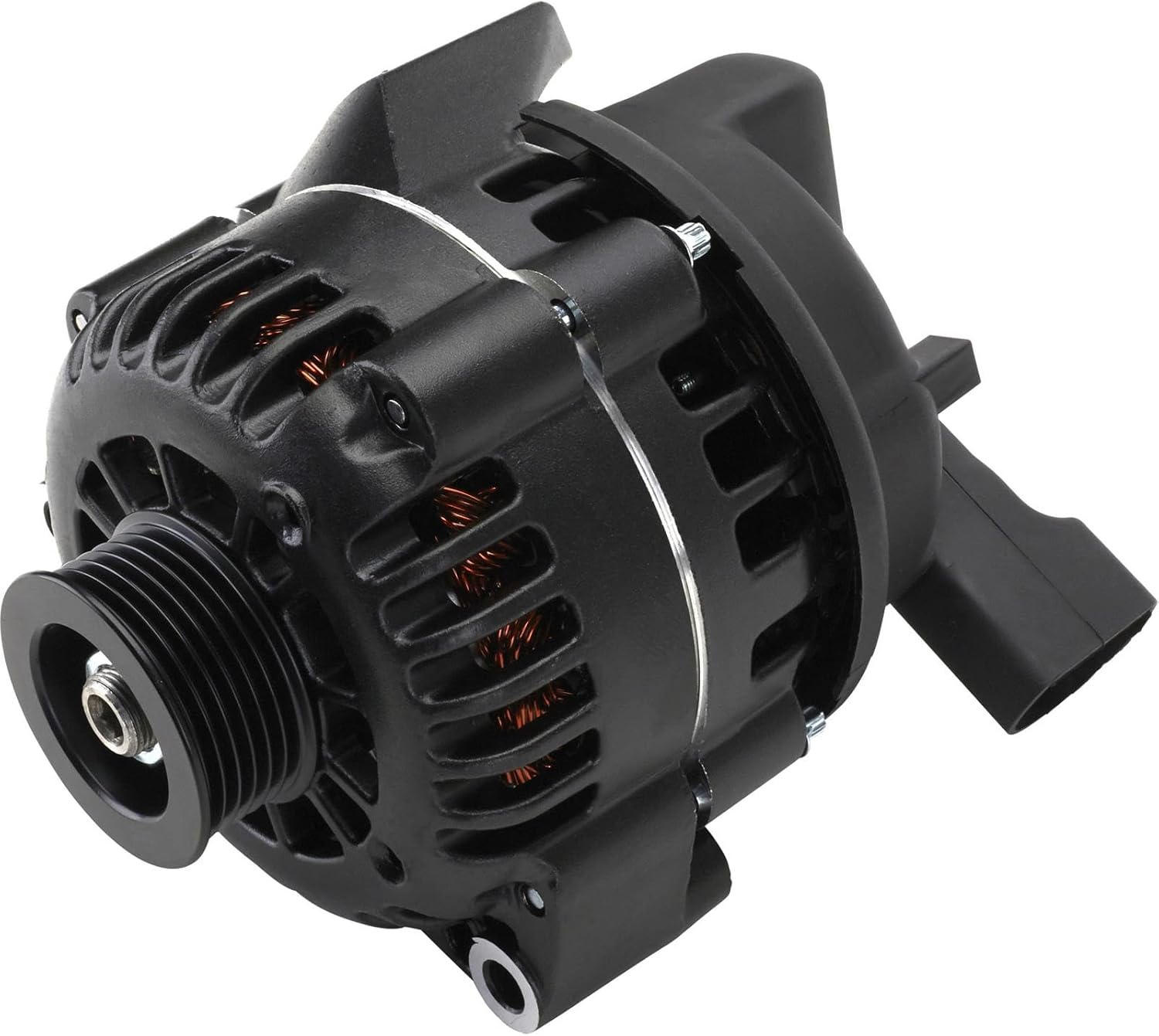 Speedway Motors GM CS130D Style 180 Amp High Output Alternator All Black with Internal Regulator and Serpentine Pulley, Compatible with 1998-2002 Camaros and Firebirds