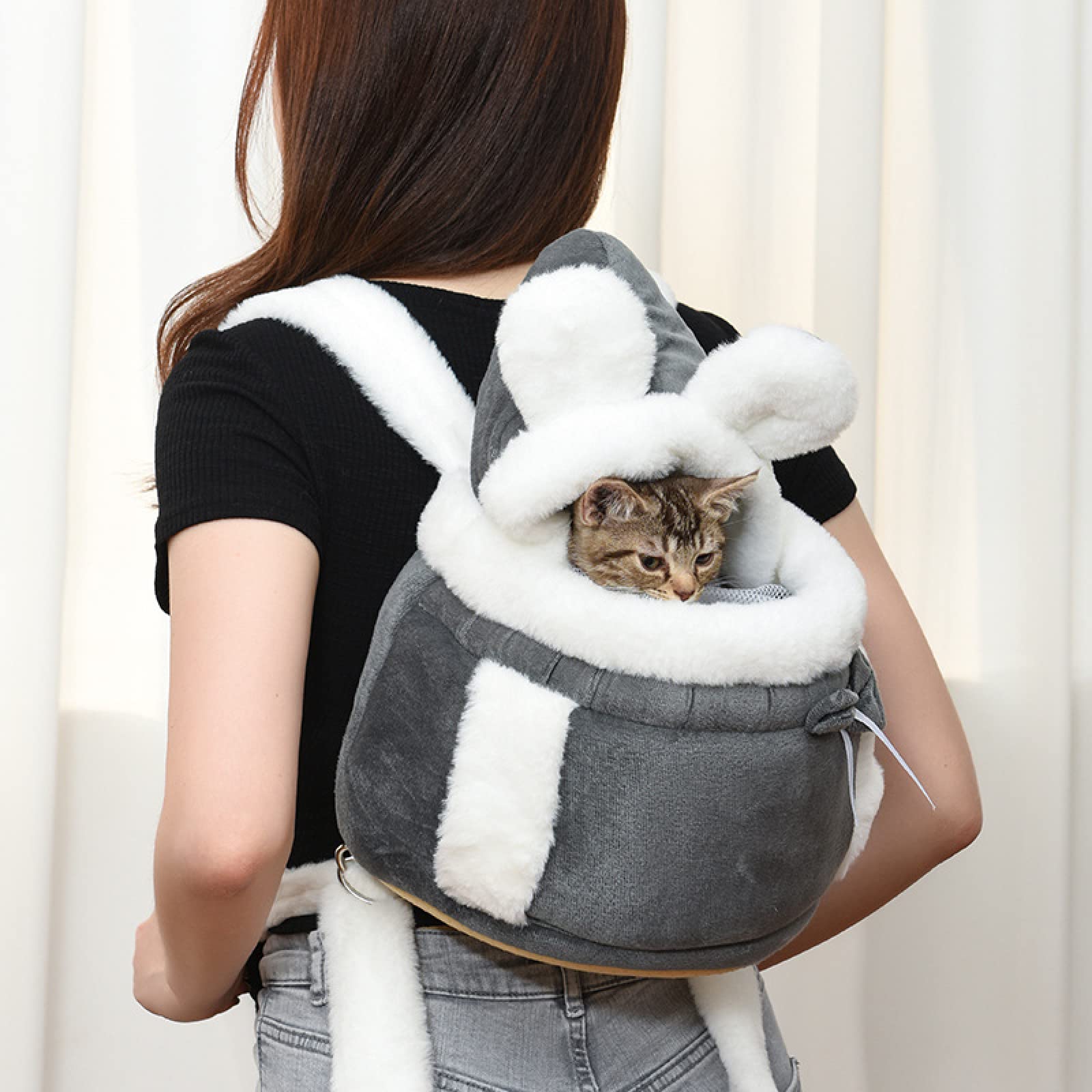 Amazon.com: ANRODO Mochila para gatos cálida bolsa de transporte para  mascotas de peluche británico de pecho corto para llevar, bolsa de perro y  gato de felpa de invierno, jaula para mascotas al