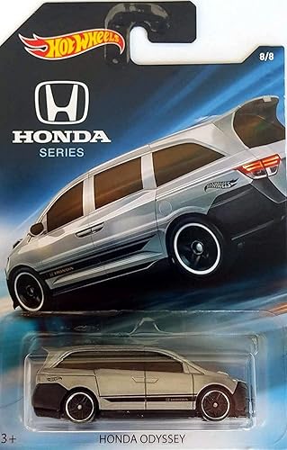 Hot Wheels - Serie Honda - Honda Odyssey Van - Plata con rayas negras y reflejos - Tarjeta de arte única!