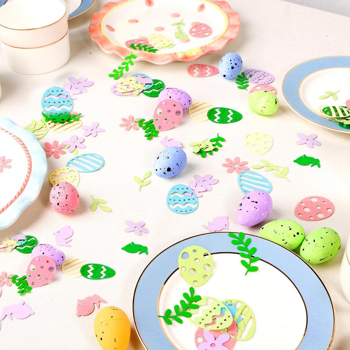 100 x Confetti for Easter Egg Rabbit Flower Leaf Decoration Easter Party Gift, 1D34CCDC