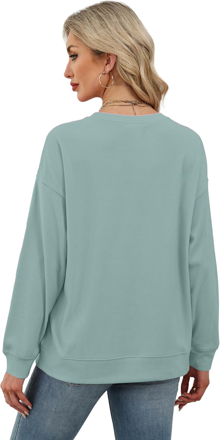 RUMIA Women's Crew Neck Sweatshirt Loose Pullover Long Sleeve Shirts Soft Tops for Women Fall Clothes 2025 - Image 5