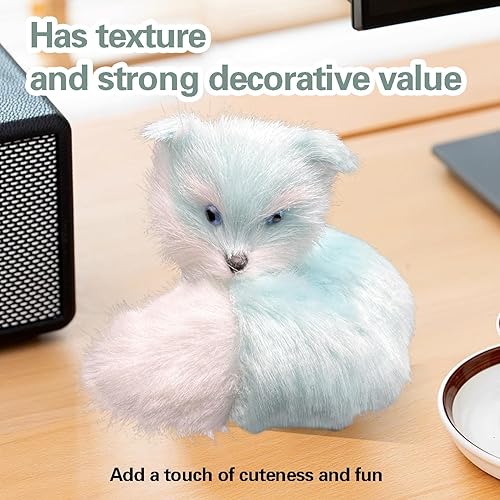 Vista 20 de Fox Toy Simulationwhite Fox Lindo muñeco de peluche realista de zorro azul juguete de peluche (blanco)..