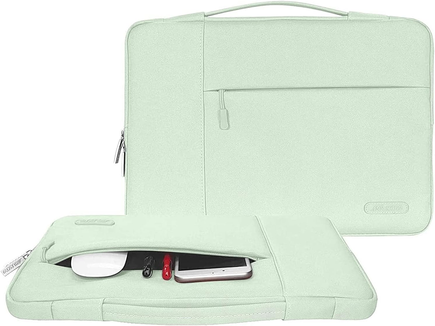 MOSISO Compatible with MacBook Pro 14 inch Case 2021 2022 Release A2442 M1, Multifunctional Briefcase Sleeve Bag&Plastic Hard Shell&Keyboard Skin&Screen Protector&Storage Bag, Honeydew Green