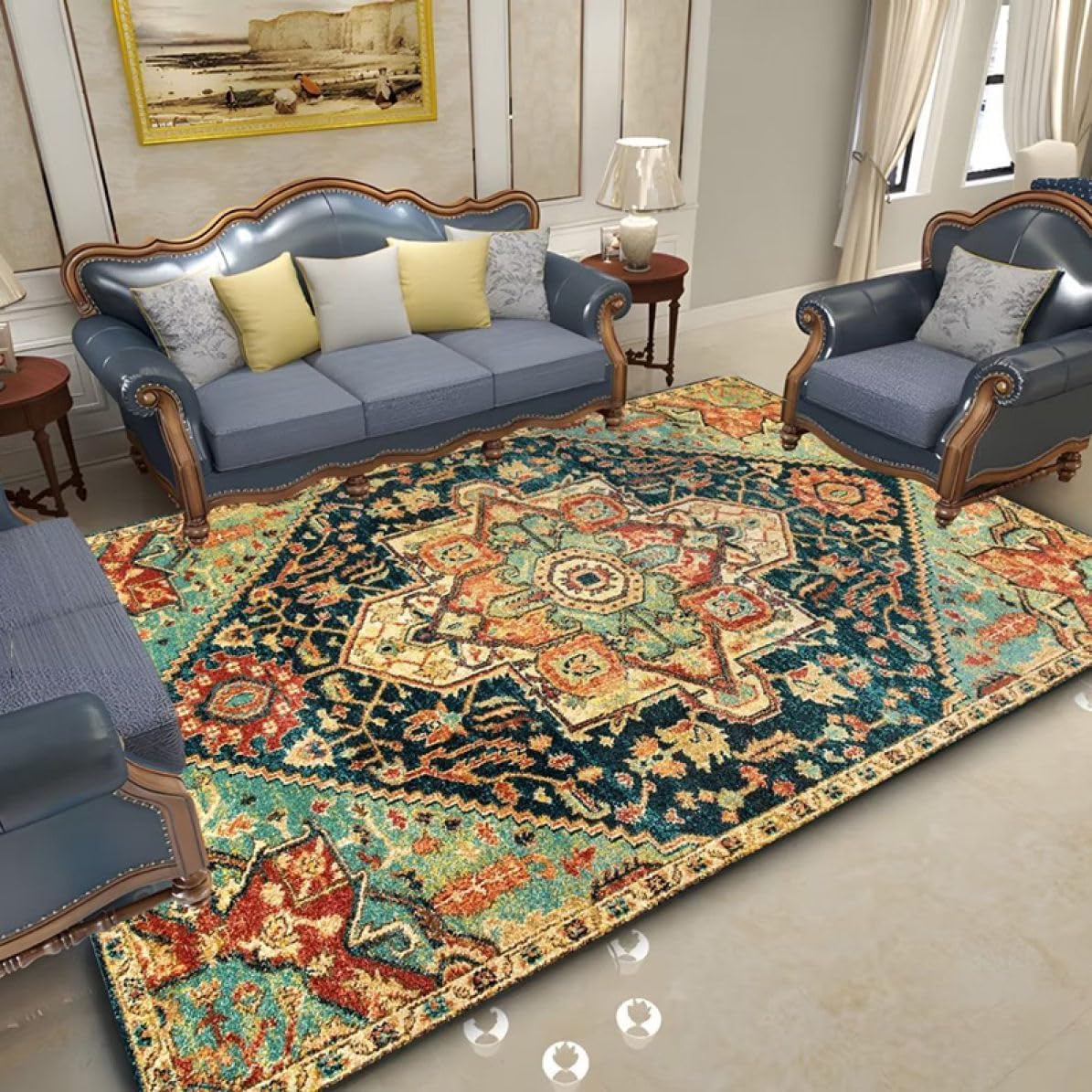 [CESAUI] ラグマット らぐまっと オシャレ カーペット アウトドア 絨毯 ホットカーペットカバー マット 図柄 ペルシャ絨毯