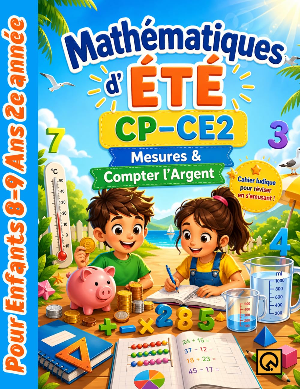 Mathématiques d’Été CP–CE2: Mesures & Compter l’Argent – Cahier d’Activités Progressif pour Enfants (8-9 ans) Exercices ludiques et progressifs pour ... – Idéal pour réviser pendant les vacances