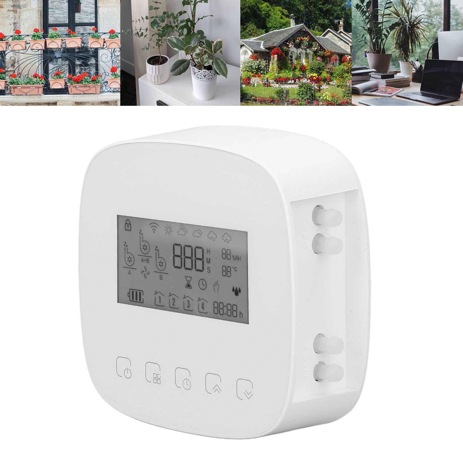 generic Kit di Irrigazione a Goccia Smart WiFi con Controllo APP e Timer, di Irrigazione Automatica delle Piante per Giardino Interno/esterno, 5+1+1 modalità, Design a Risparmio Idrico