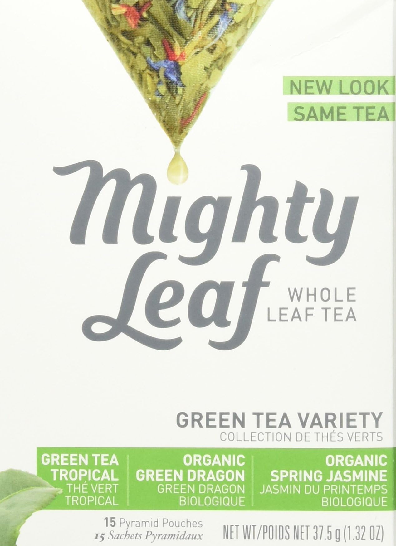 Mighty Leaf Tea Green Variety, 15 Count Whole Leaf Pouch, 1.32 oz (Packaging May vary)