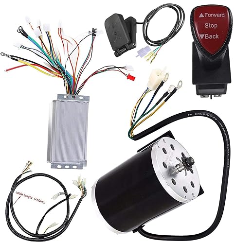 Motor eléctrico sin escobillas de alta velocidad de 48 V CC 1800 W y controlador y arnés de cableado e interruptor y pedal acelerador para bicicleta