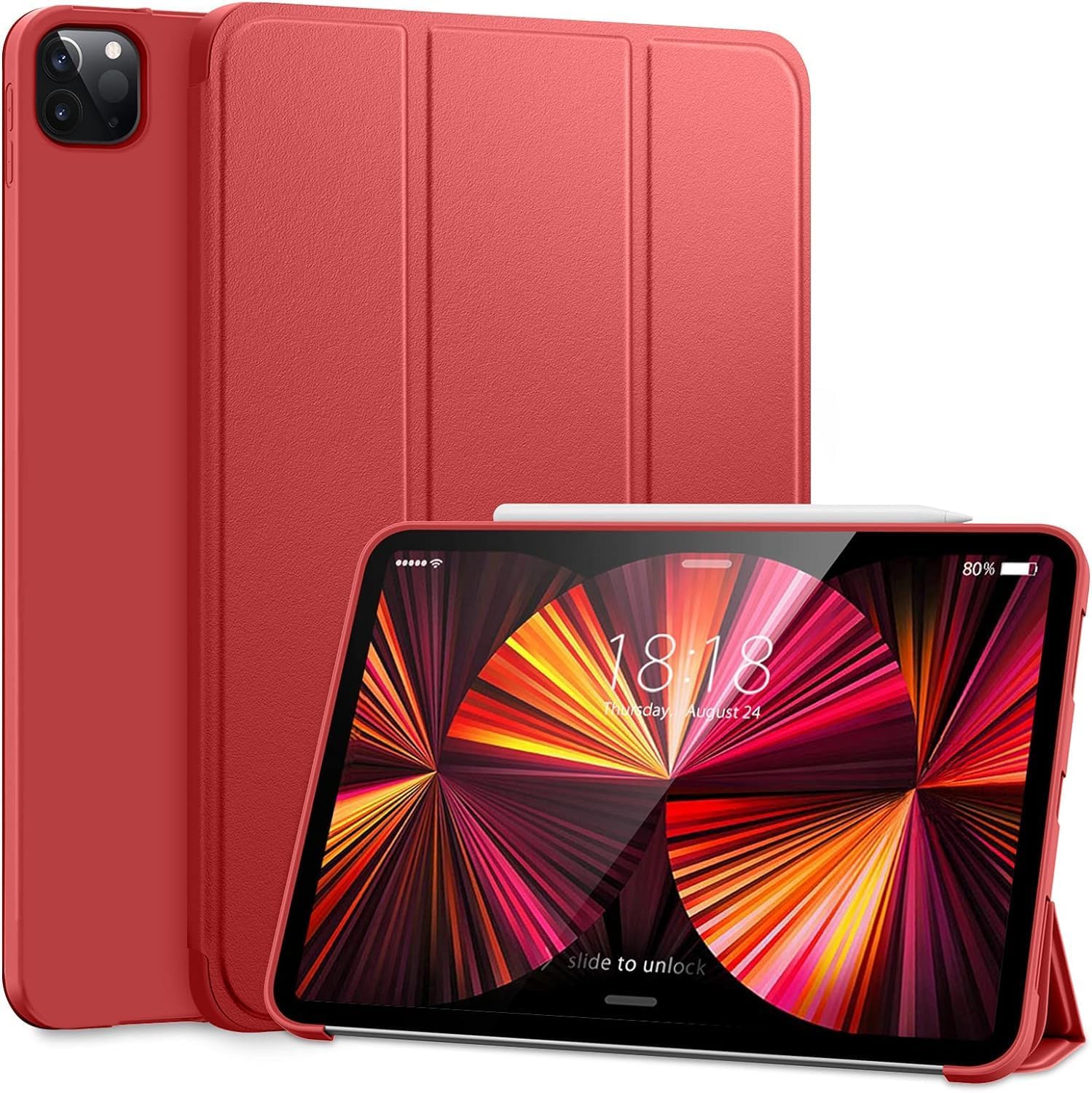 DuraSafe Cases for iPad PRO 11 Inch 2nd 3rd 4th [ PRO 11 2020 2 2021 3 2022 4 Gen ] A2759 A2435 A2761 A2762 A2377 A2459 A2228 A2068 A2230 A1980 A2013 Lightweight Soft Silicone TPU Back Case - Red