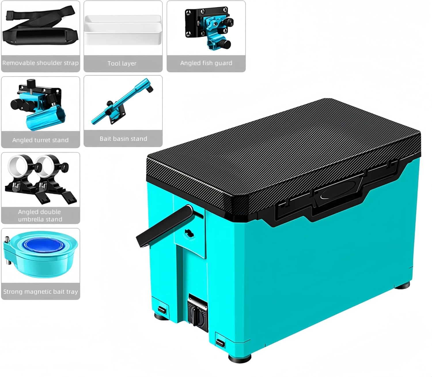 Fishing Tackle Box,Outdoor Fishing Crate, Waterproof Plastic Storage Box Suitable for Fishing and Outdoor Camping Fishing Storage Box (A)