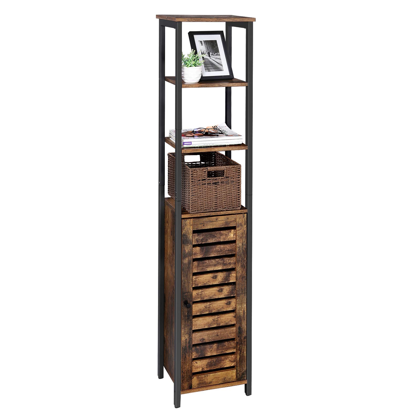 VASAGLE Industrial Bathroom Storage Narrow Floor Standing