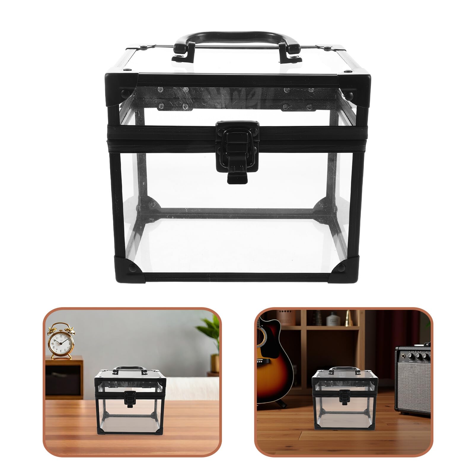 PRETYZOOM Scatola Porta Vinili Impilabile Trasparente con Protezione e Organizer per Dischi Cd Dvd Custodia Rigida per Casa e Studio Contenitore Capiente per Album e Supporto Facile da