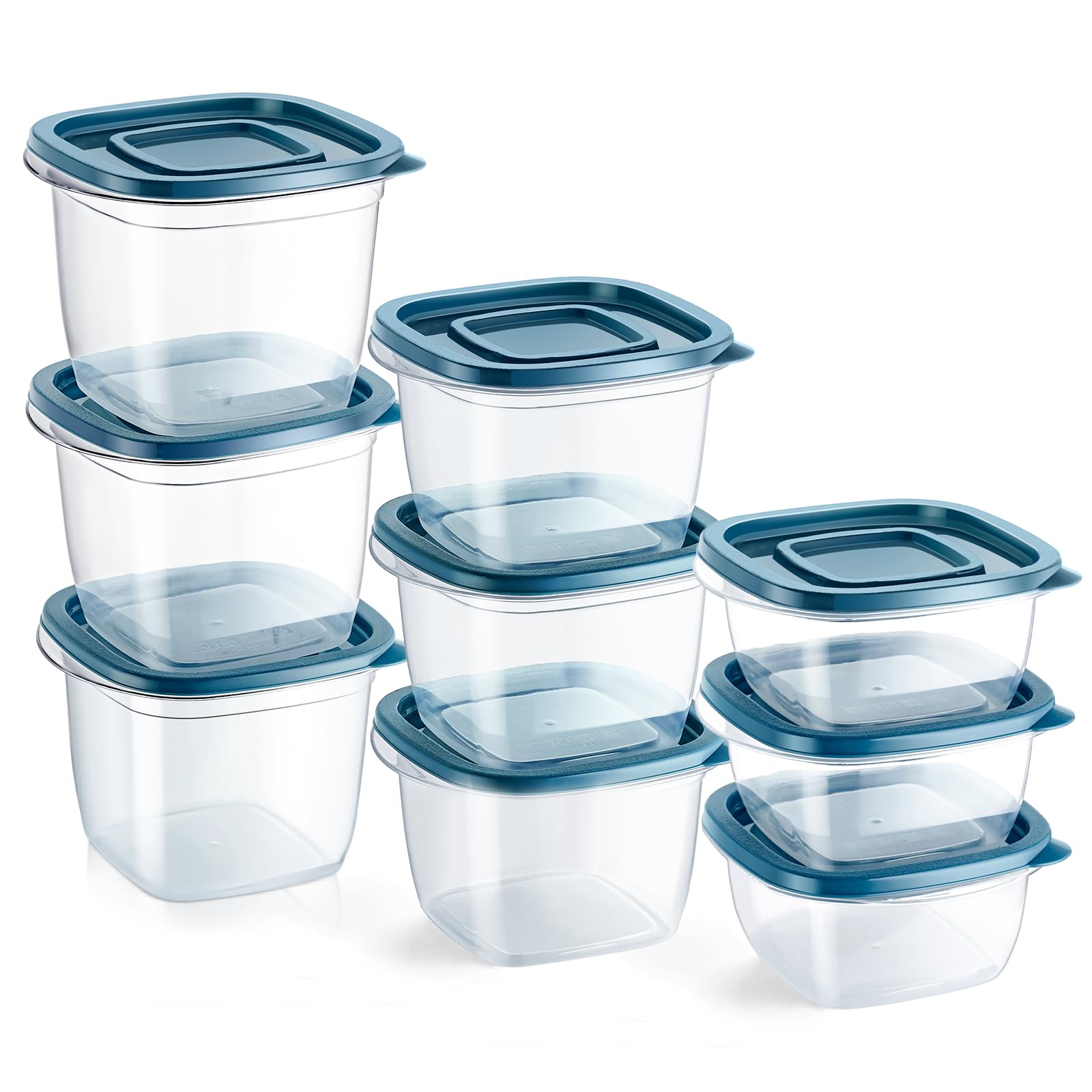 EFISH 9PCS Rectangle Plastic Portion Box Sets with Lids.Food Storage Box,Container Sets,Food Storage,Food Containers,Plastic Food Container,use for School,Work and Travel,300/480/650ML Per Box. — image 1