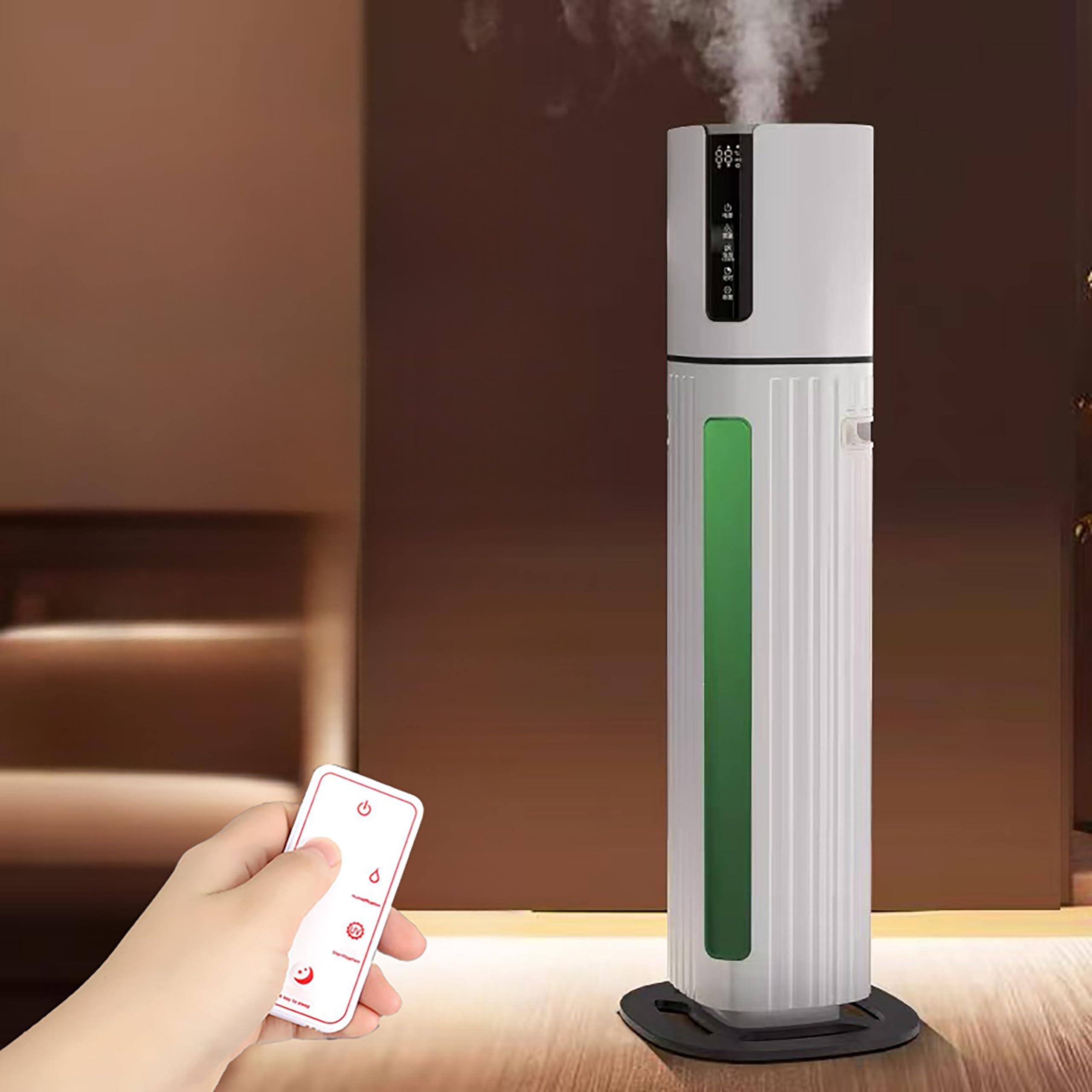 Humidifiers for Bedroom Large Room - 8L Air Humidifier Large Room with Essential Oil Diffuser, Top Fill Cool Mist Humidifier for Home Bedroom Baby Nursery Whole House Office Plant (White Black)