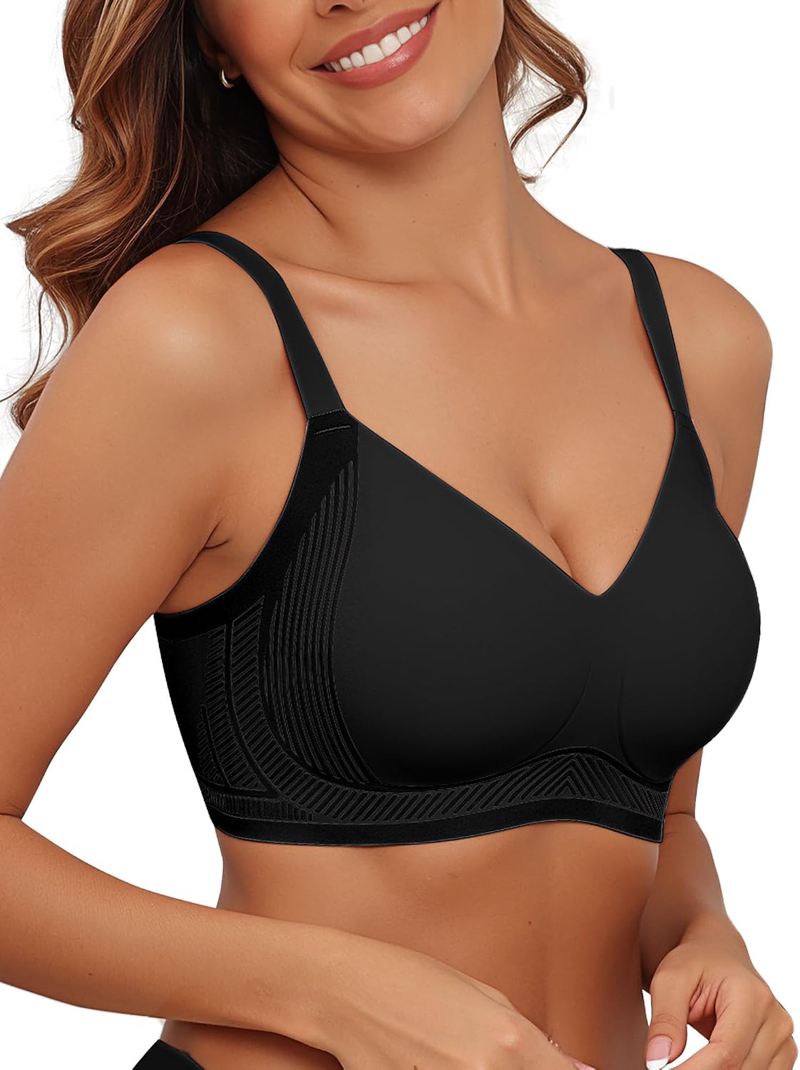 As Fairy Womens Full Coverage Push Up Bras with Support and Lift Velvet Silhouette Wireless Everyday Bralettes