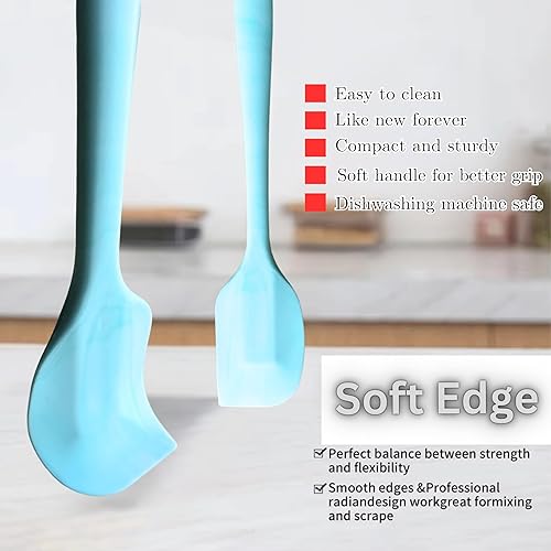 Miniatura 6 de Juego de 6 espátulas de silicona de alta calidad, núcleo de acero de una sola pieza resistente al calor, herramientas de cocina antiadherentes