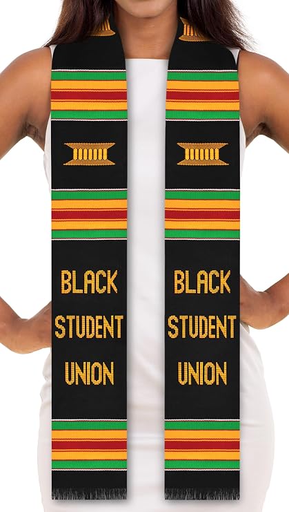 ADVANSYNC Black Student Union Authentic Handwoven Kente Cloth Graduation Stole