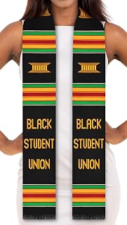 ADVANSYNC Black Student Union Authentic Handwoven Kente Cloth Graduation Stole