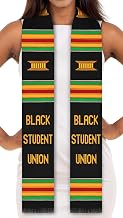 ADVANSYNC Black Student Union Authentic Handwoven Kente Cloth Graduation Stole