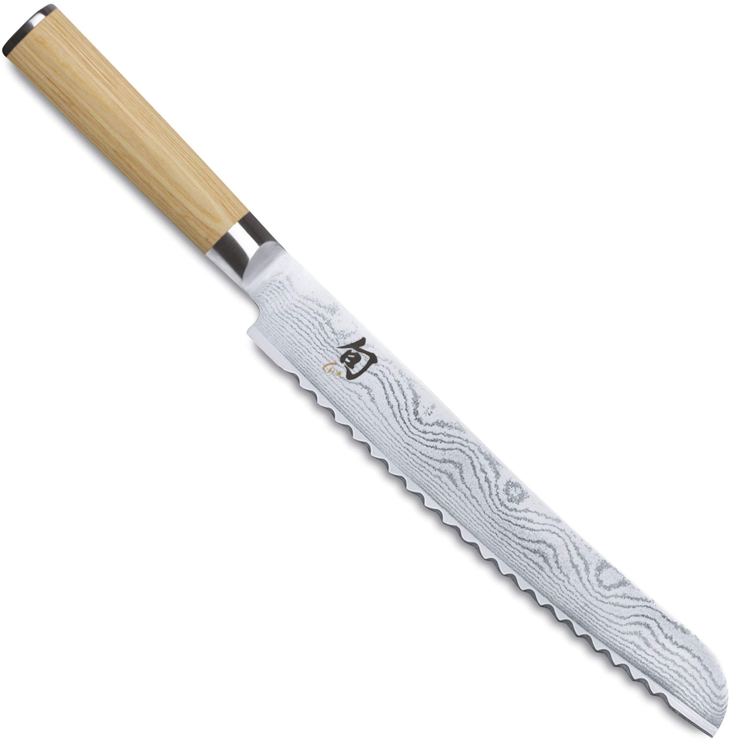 KAI Shun nóż do chleba Classic White 23 cm DM-0705W z osłoną ostrza i rękawicą ochronną