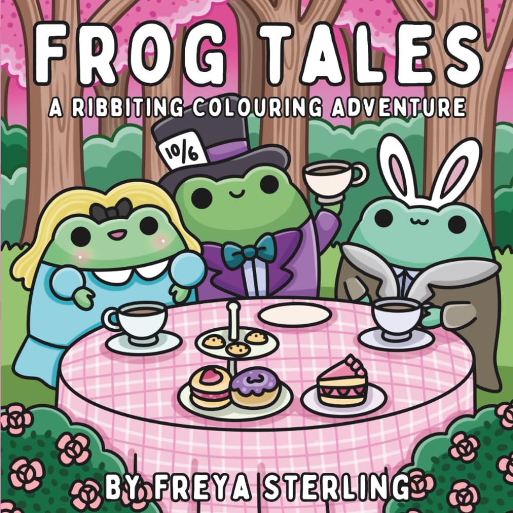 Frog Tales - A Ribbiting Colouring Adventure: Whimsical Frogs and Fairytale Scenes for Adults and Teens, Bold and Easy Designs for Stress Relief and Relaxation