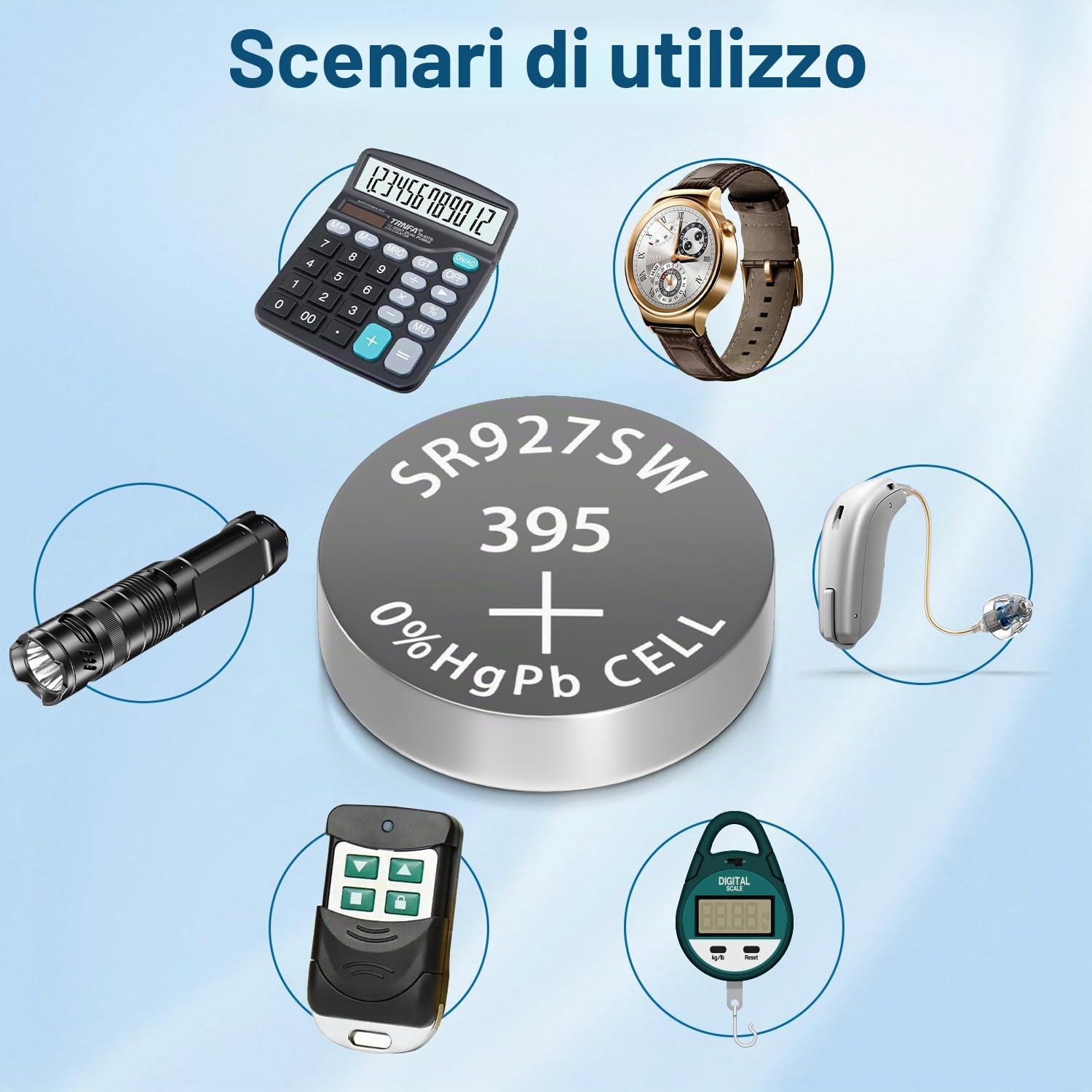 Batterie A Bottone Avmzzo SR927SW | 1.5 V, 10 Pezzi, Confezione Anti-bambino | Sostituisce 395, LR927, AG7 E Compatibili