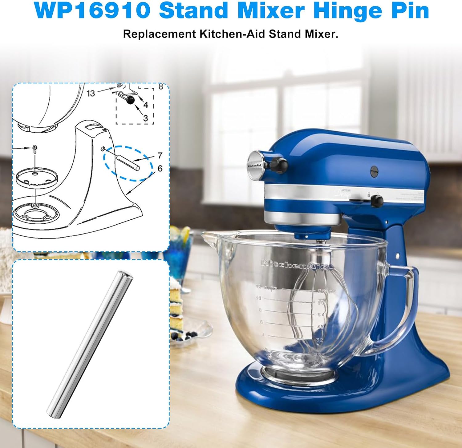 WP16910 Stand Mixer Hinge Pin Groove Replacement Kitchen-Aid Stand Mixer Parts