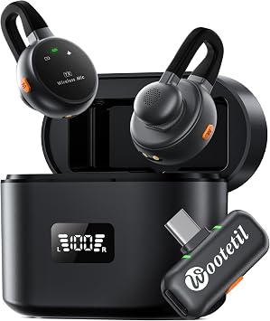 Wireless Lavalier Microphone for iPhone, iPad, Android - USB-C Plug Noise Cancelling Lapel Mini Mic with Charging Case, 30H Battery - Compact Clip-on Mic for YouTube, TikTok, Podcast, Video Recording