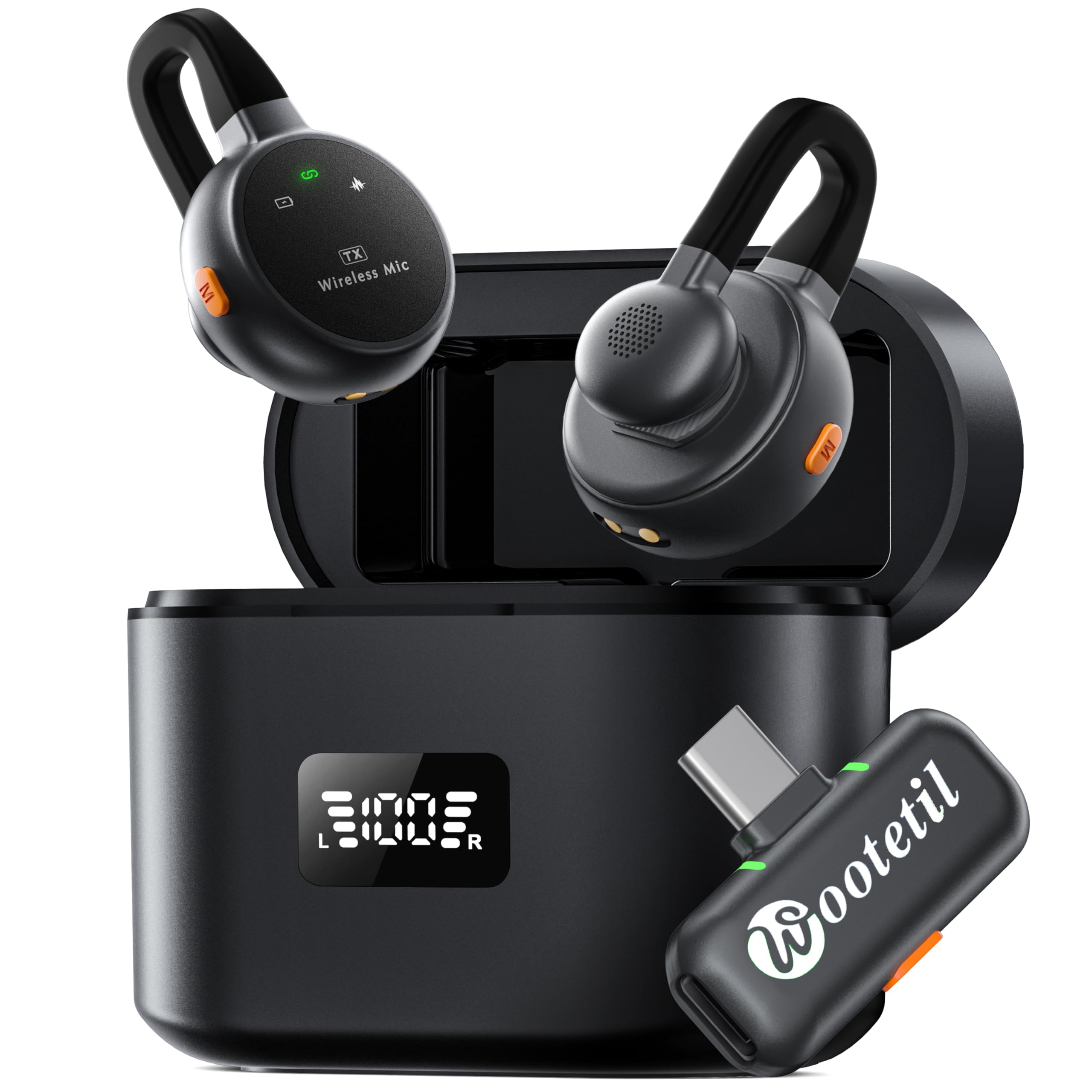 Wireless Lavalier Microphone for iPhone, iPad, Android - USB-C Plug Noise Cancelling Lapel Mini Mic with Charging Case, 30H Battery - Compact Clip-on Mic for YouTube, TikTok, Podcast, Video Recording